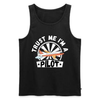 pilot - Men's Premium Organic Tank Top - charcoal grey - Front - Alexander (188cm)