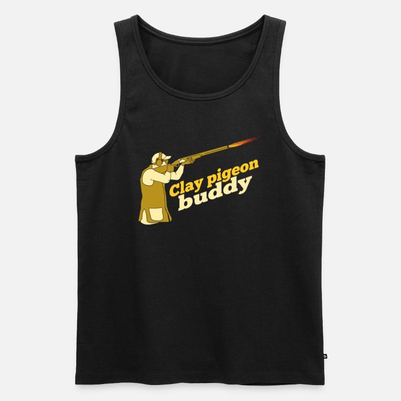 Tontauben Schießen Flinte - Männer Premium Bio Tank Top - Schwarz