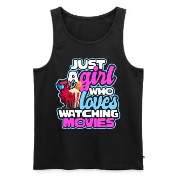 Cinéma cinéma télévision cadeau soirée cinéma pop-corn - Débardeur bio Premium Homme - noir - Devant - Michal (187cm)
