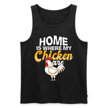 chicken - Men's Premium Organic Tank Top - black - Front - Michal (187cm)