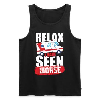 Relax I Have Seen Worse Design for One - Men's Premium Organic Tank Top - black - Front - Michal (187cm)