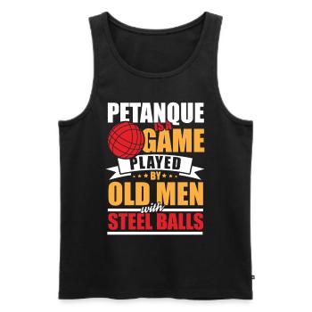 Petanque für einen Boule Spieler - Débardeur bio Premium Homme - noir - Devant - Michal (187cm)