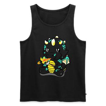 Dragon Griller Fantaisie Enfants Grignotage bébé - Débardeur bio Premium Homme - noir - Devant - Michal (187cm)