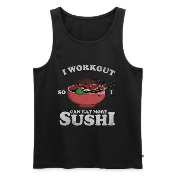 Sushi - Débardeur bio Premium Homme - noir - Devant - AI Model Male 178 light (178cm)