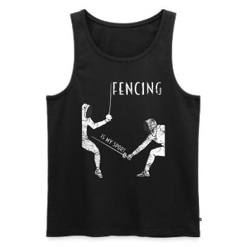 Duell Fechten Fechtsport Fechter Säbel Degen Gesch - Männer Premium Bio Tank Top - Schwarz - Vorne - AI Model Male 178 light (178cm)