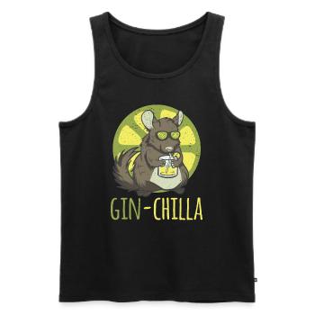 Ginchilla Longdrink lustiges Design Nagetier. - Männer Premium Bio Tank Top - Schwarz - Vorne - AI Model Male 178 light (178cm)