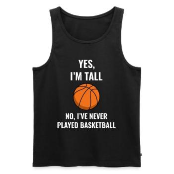 Énonciations drôles Basketball - Débardeur bio Premium Homme - noir - Devant - Michal (187cm)