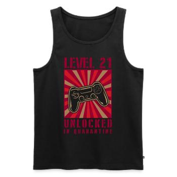 21. Geburtstag Level 21 Gamer Zocker Geburtstag - Männer Premium Bio Tank Top - Schwarz - Vorne - AI Model Male 178 light (178cm)