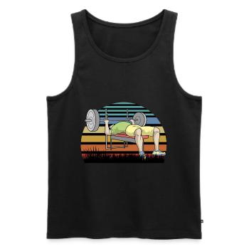 Bench press toning dumbbell gift - Men's Premium Organic Tank Top - black - Front - AI Model Male 178 light (178cm)