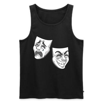 Theater comedy tragedy masks design - Men's Premium Organic Tank Top - black - Front - AI Model Male 178 light (178cm)