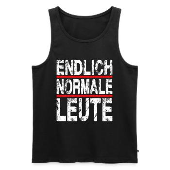 Endlich Normale Leute Design für einen Leute mit - Männer Premium Bio Tank Top - Schwarz - Vorne - AI Model Male 178 light (178cm)