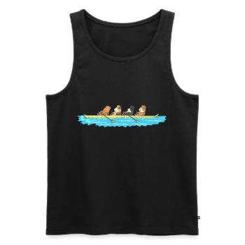 Drôle de cochons d'Inde dans un bateau - Débardeur bio Premium Homme - noir - Devant - AI Model Male 178 light (178cm)