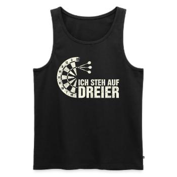 Ich Steh Auf Dreier I Triple 20 Dartscheibe Dart - Männer Premium Bio Tank Top - Schwarz - Vorne - Michal (187cm)