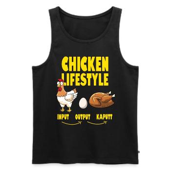 Chicken Lifestyle Chicken Life - Men's Premium Organic Tank Top - black - Front - AI Model Male 178 light (178cm)