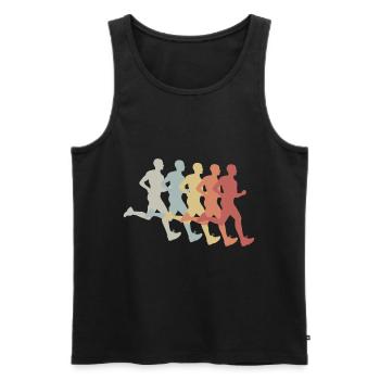 Marathon Vintage Running Jogging Gift Sprint - Men's Premium Organic Tank Top - black - Front - Michal (187cm)