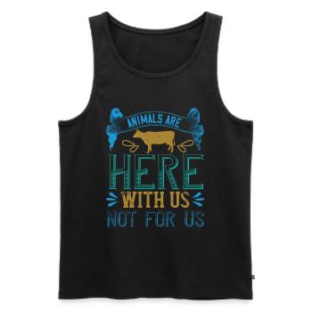 Veganer Spruch - Geschenk für Veganer - Männer Premium Bio Tank Top - Schwarz - Vorne - Michal (187cm)