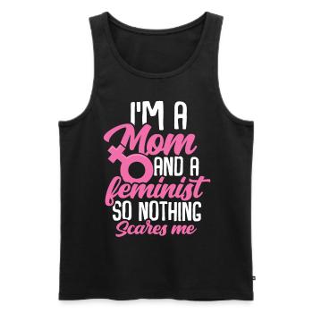 Feministin - Männer Premium Bio Tank Top - Schwarz - Vorne - AI Model Male 178 light (178cm)