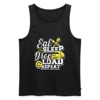 LKW - Männer Premium Bio Tank Top - Schwarz - Vorne - Michal (187cm)