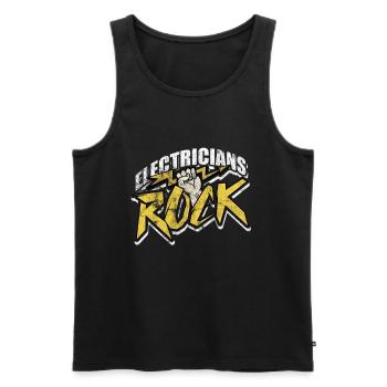 Electrician Electricity Electrical Engineering Lightning Gift - Men's Premium Organic Tank Top - black - Front - AI Model Male 178 light (178cm)