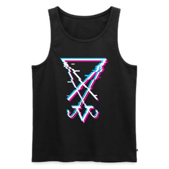 Sigil of Lucifer Esthétique Goth Satanist Gift - Débardeur bio Premium Homme - noir - Devant - AI Model Male 178 light (178cm)