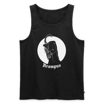 Greetings from the Krampus Christmas demon Krampus gift - Men's Premium Organic Tank Top - black - Front - AI Model Male 178 light (178cm)