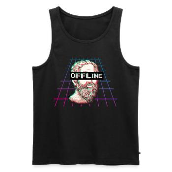 Plato Philosophy Vaporwave Offline Gift - Men's Premium Organic Tank Top - black - Front - AI Model Male 178 light (178cm)