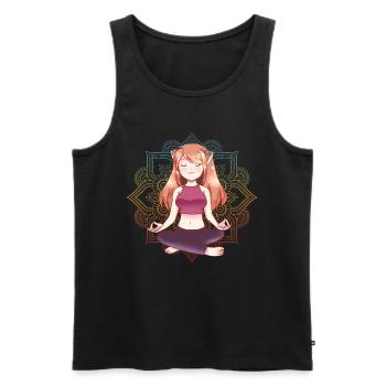 Meditation Mandala Yoga Namaste Yoga Girl Geschenk - Männer Premium Bio Tank Top - Schwarz - Vorne - AI Model Male 178 light (178cm)