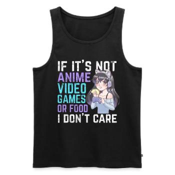 Si ce n'est pas des jeux vidéo d'anime ou de la nourriture, je m'en fiche - Débardeur bio Premium Homme - noir - Devant - AI Model Male 178 light (178cm)