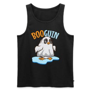 Halloween booguin pingouin dans un fantôme comme cadeau - Débardeur bio Premium Homme - noir - Devant - Michal (187cm)