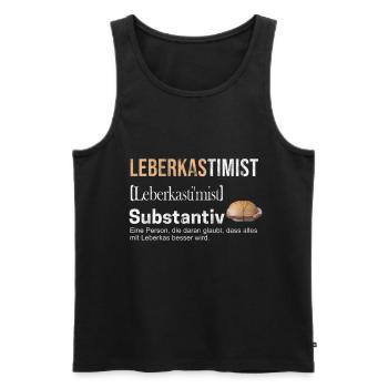 Leberkas - Männer Premium Bio Tank Top - Schwarz - Vorne - Michal (187cm)