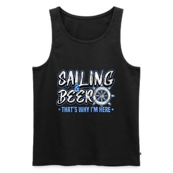 sailing - Men's Premium Organic Tank Top - black - Front - Michal (187cm)