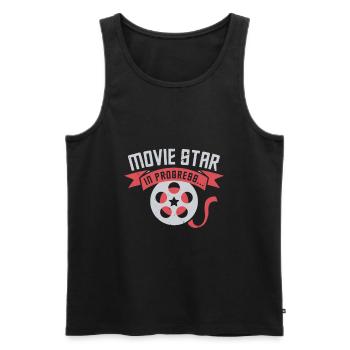 Movie star in progress - Men's Premium Organic Tank Top - black - Front - Michal (187cm)