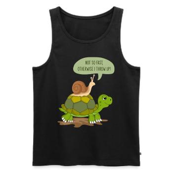 Schnecke & Schildkröte als Geschenk super Spruch - Männer Premium Bio Tank Top - Schwarz - Vorne - AI Model Male 178 light (178cm)