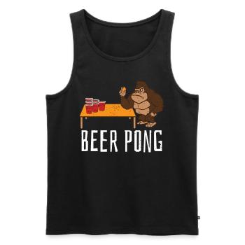 Bier Pong Party mit Bierpong Trinkspiel - Männer Premium Bio Tank Top - Schwarz - Vorne - AI Model Male 178 light (178cm)