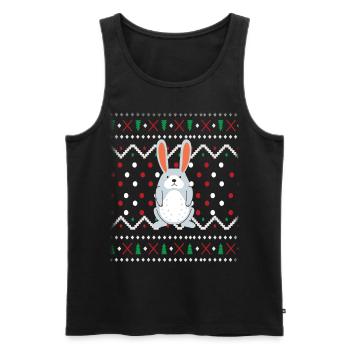 Lapin de Noël laid - Débardeur bio Premium Homme - noir - Devant - AI Model Male 178 light (178cm)