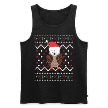 Owl Ugly Christmas - Men's Premium Organic Tank Top - black - Front - Michal (187cm)