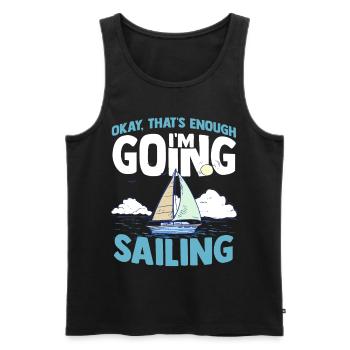 Sailing sailboat regatta dinghy nautical catamaran - Men's Premium Organic Tank Top - black - Front - AI Model Male 178 light (178cm)
