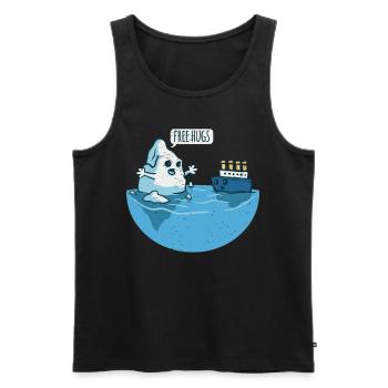 & ship saying Free Hugs Knuddel - Men's Premium Organic Tank Top - black - Front - AI Model Male 178 light (178cm)