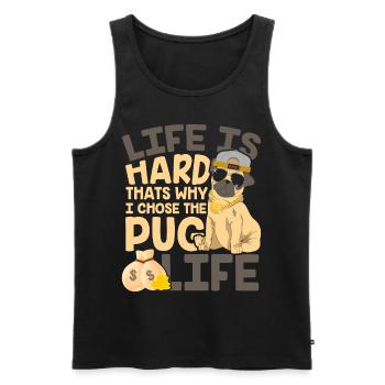 Pug life pug dog pugs mixed dachshund - Men's Premium Organic Tank Top - black - Front - AI Model Male 178 light (178cm)