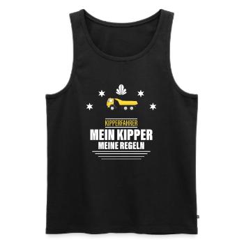 Mein Kipper meine Regeln - Männer Premium Bio Tank Top - Schwarz - Vorne - AI Model Male 178 light (178cm)