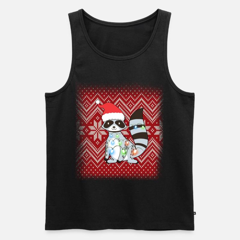 Waschbär Weihnachten - Männer Premium Bio Tank Top - Schwarz