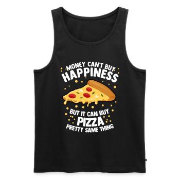 Pizzeria Pizza Margarita Cheese Fast Food Bistro - Men's Premium Organic Tank Top - black - Front - Michal (187cm)