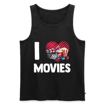 Film Kino Fernsehen Geschenk Filmabend - Männer Premium Bio Tank Top - Schwarz - Vorne - Michal (187cm)