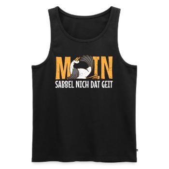 Allemand plat Moin comme mouette sabbel nich get geit - Débardeur bio Premium Homme - noir - Devant - Michal (187cm)