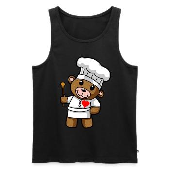 Koch Teddy Chefkoch Restaurant Berufe kochen - Männer Premium Bio Tank Top - Schwarz - Vorne - Michal (187cm)