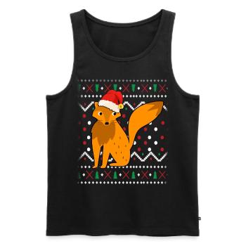 Fuchs Ugly Christmas - Männer Premium Bio Tank Top - Schwarz - Vorne - AI Model Male 178 light (178cm)