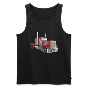 truck - Men's Premium Organic Tank Top - black - Front - AI Model Male 178 light (178cm)