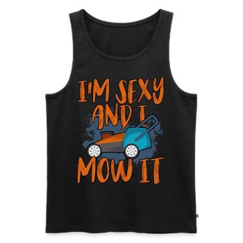 Garden raised bed florist plants allotment garden flower - Men's Premium Organic Tank Top - black - Front - AI Model Male 178 light (178cm)