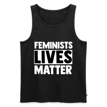 Feminismus - Männer Premium Bio Tank Top - Schwarz - Vorne - AI Model Male 178 light (178cm)