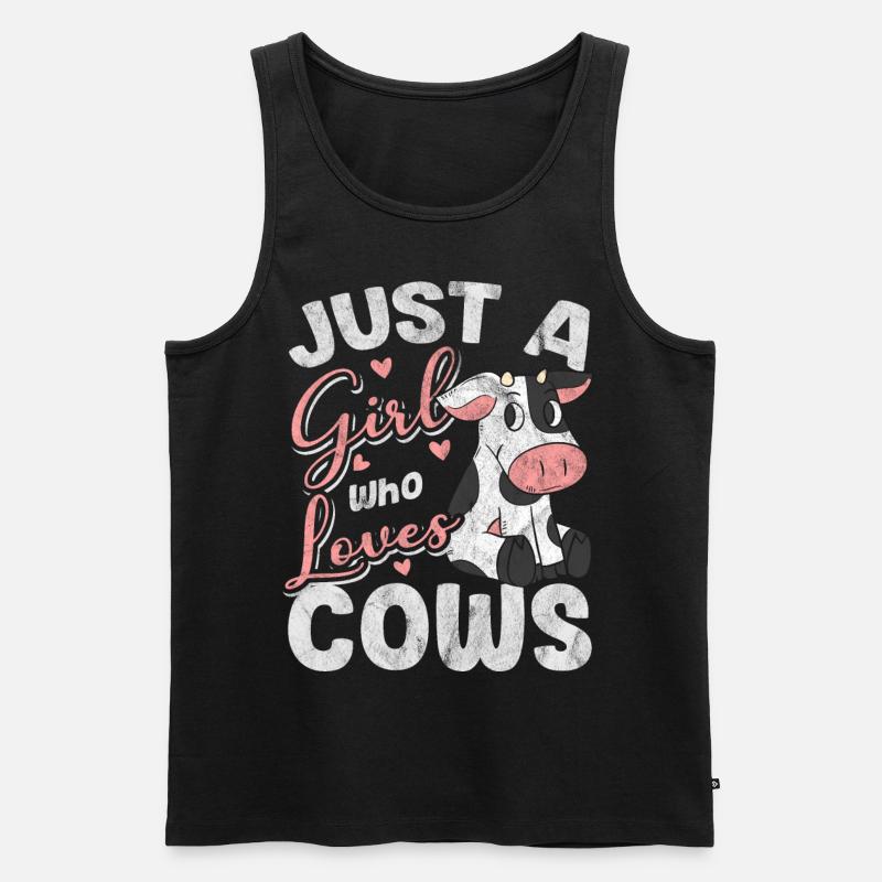 Kuh - Männer Premium Bio Tank Top - Schwarz
